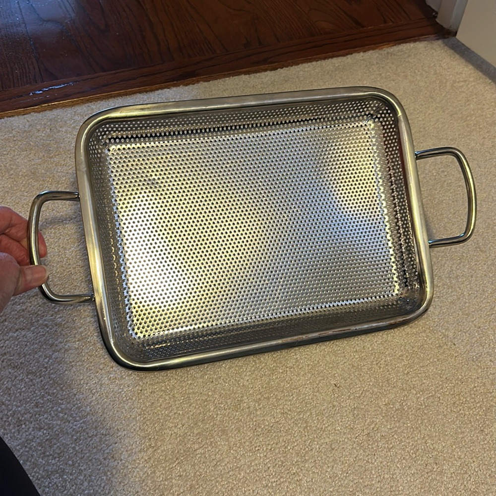 Durable BBQ metal grill pan EUC 12 inches
